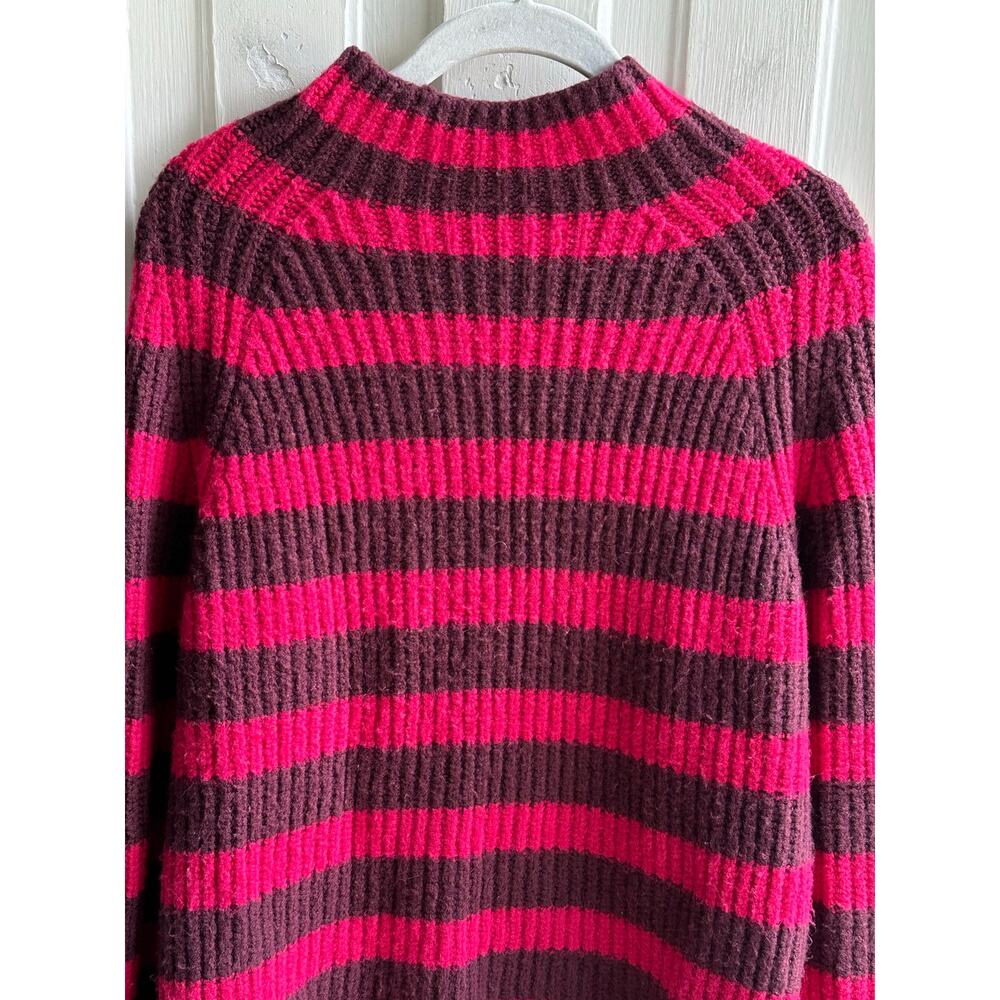 Maeve by Anthropologie Striped Yak Blend Sweater – Pink & Brown | Size Medium - Picture 3 of 9